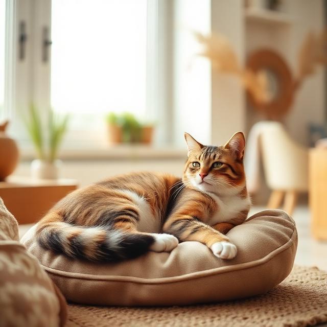 Mysig katt som får kattpassning i hemmet via DinDjurvakt